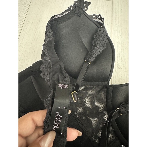 Victoria's Secret Garter Slip‎ Sz 34C Black - Padded / Underwire - Picture 4 of 4